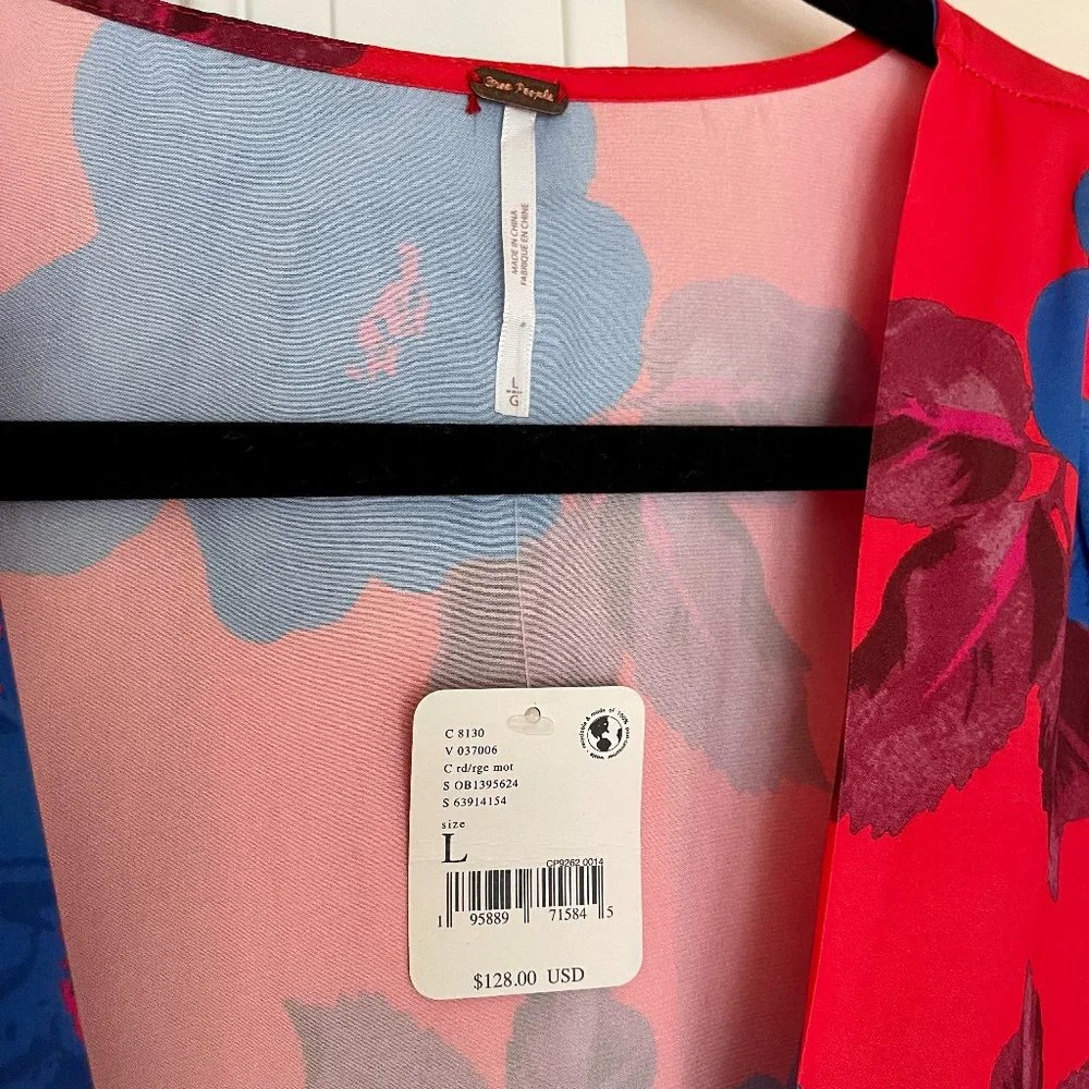 *NWT* Free People Cassie Mini Dress in Cherry Combo - Picture 7 of 7